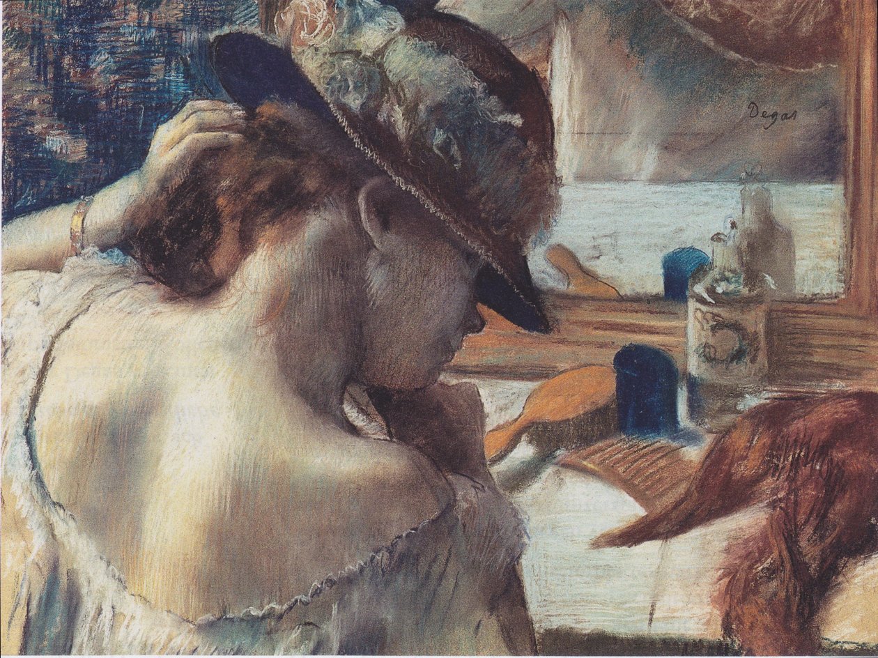 A tükör előtt alkotó: Edgar Degas