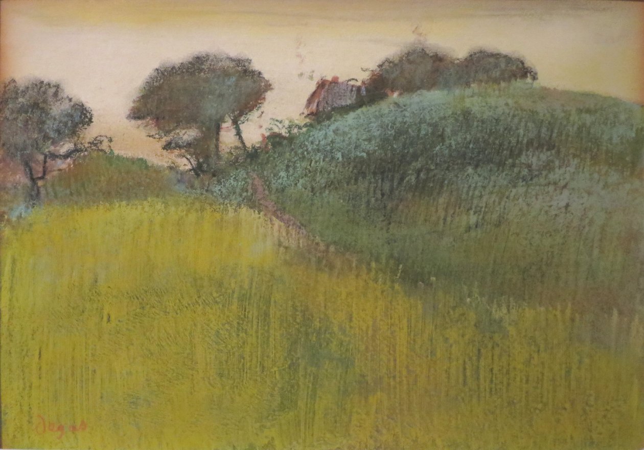 Búzamező és Green Hill alkotó: Edgar Degas