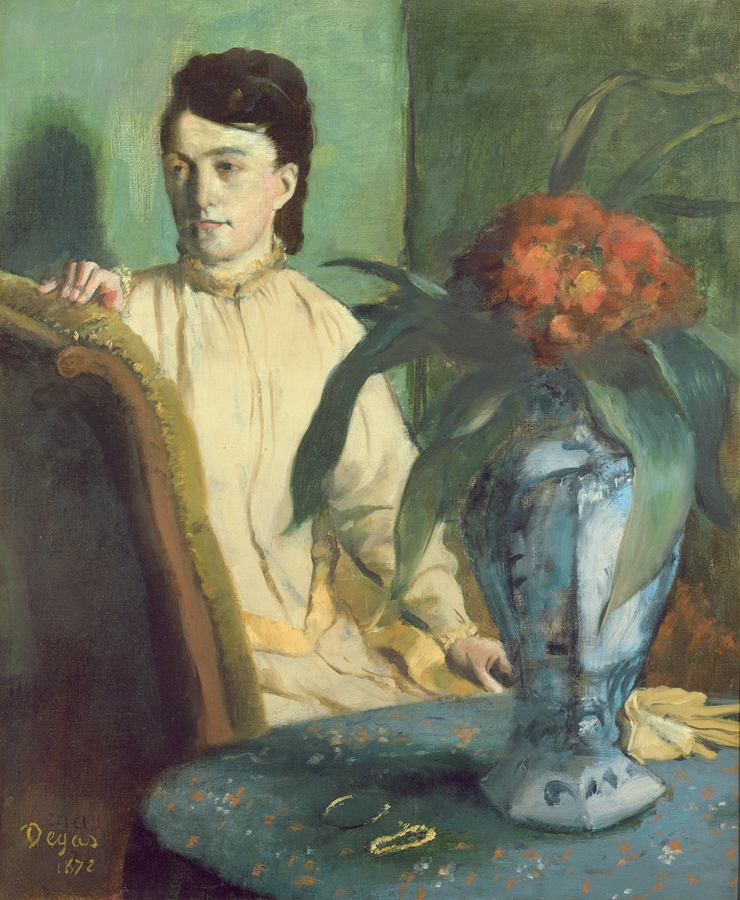 Nő a keleti vázával, 1872 alkotó: Edgar Degas