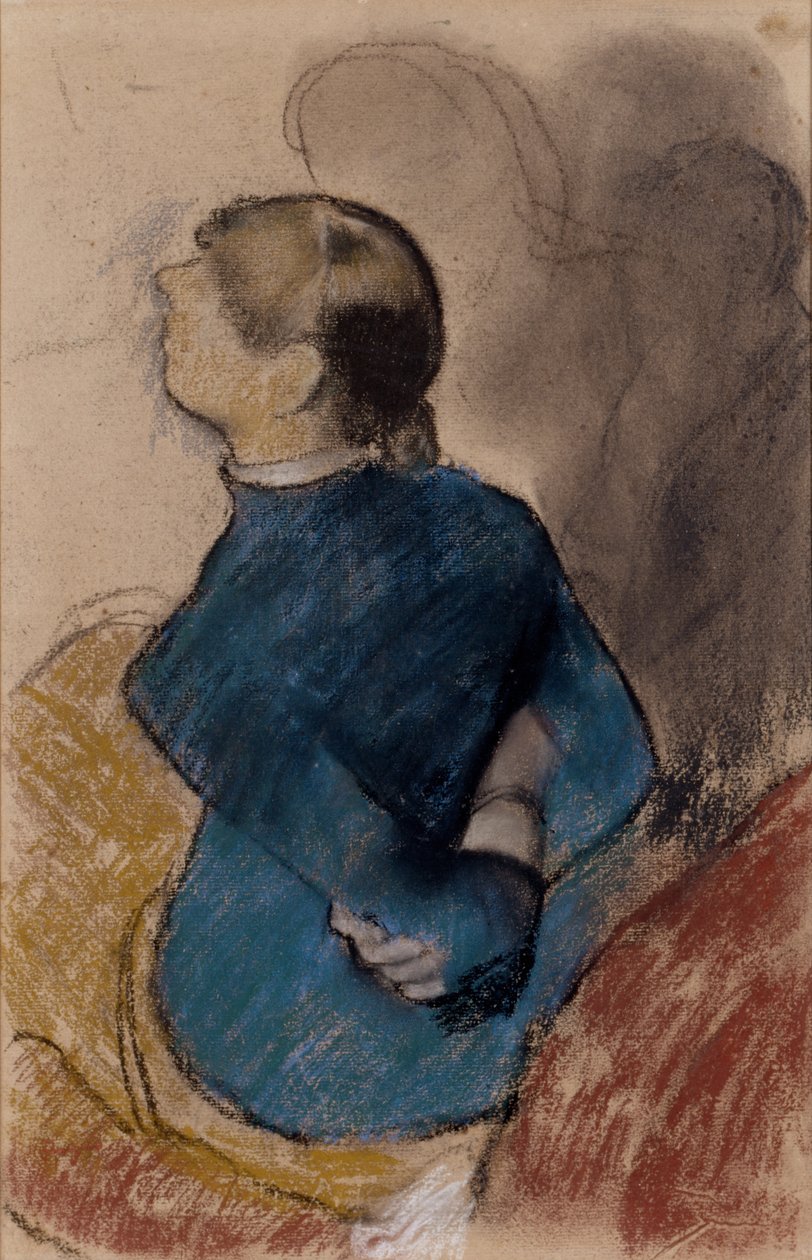 Fiatal nő kékben alkotó: Edgar Degas