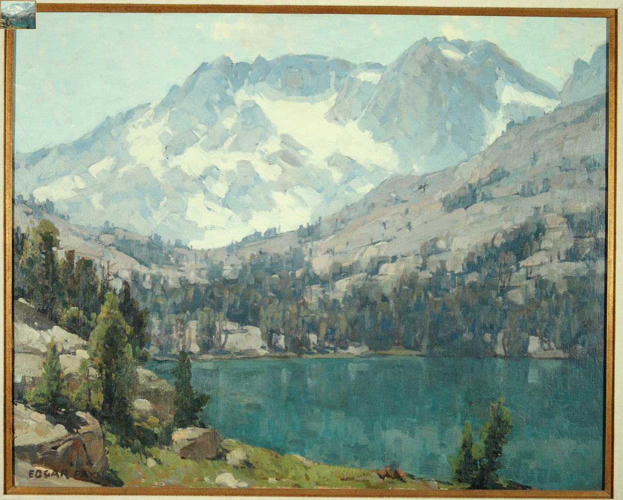 Sierra-tó (olaj, vászon) alkotó: Edgar Alwin Payne