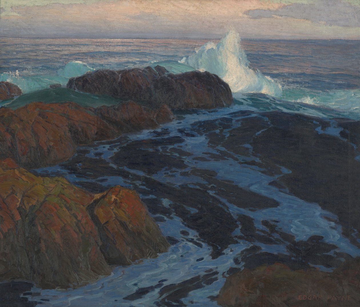 The Restless Sea, 1917 körül (olaj, vászon) alkotó: Edgar Alwin Payne