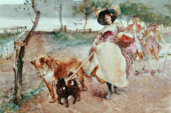Egy lendületes kirándulás (akvarell és gouache, ceruza papíron) alkotó: Edgar Bundy