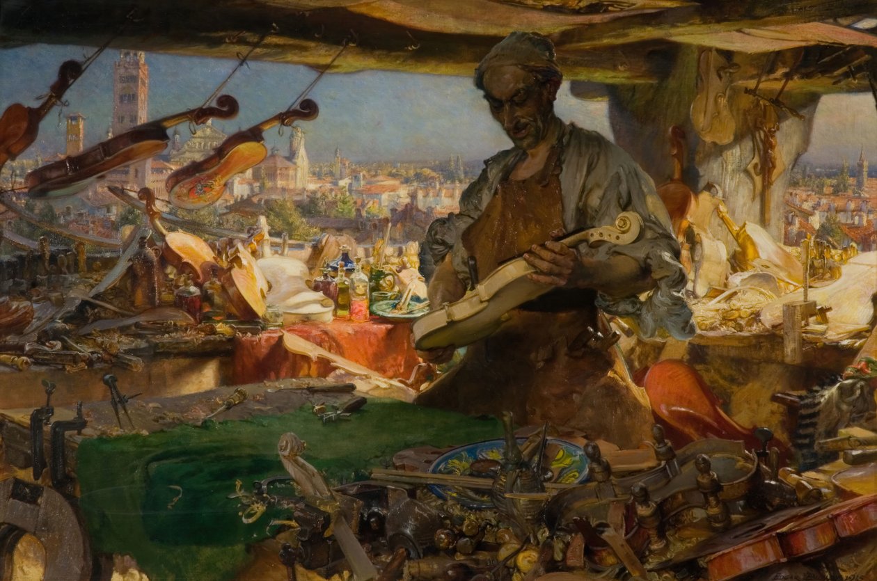 Stradivarius műhelyében, 1913. alkotó: Edgar Bundy