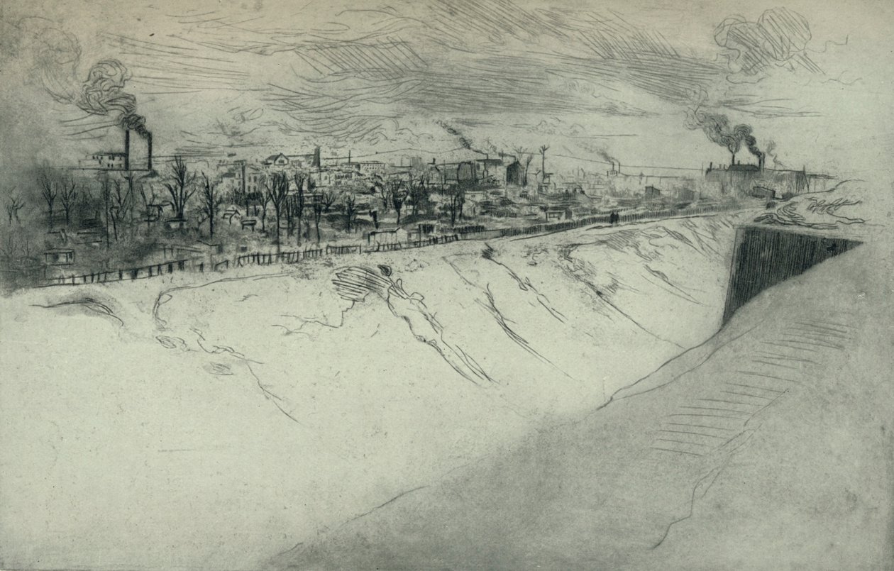 St Ouen Párizs erődítményei felől nézve, 1915 alkotó: Edgar Chahine