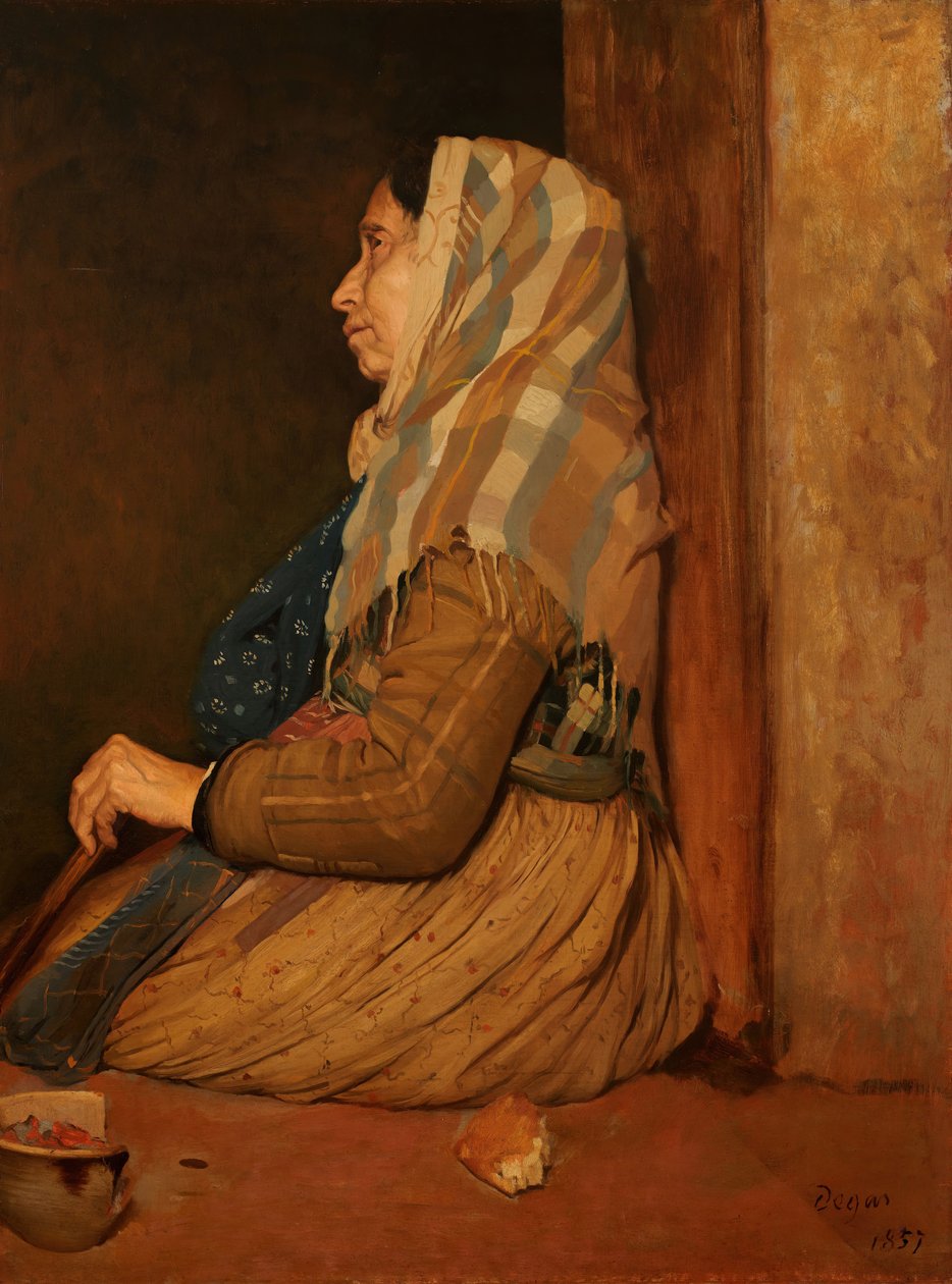 Egy római koldusasszony, 1857. alkotó: Edgar Degas