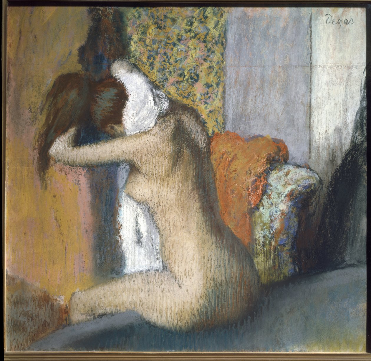 Fürdés után (pasztell kartonra) alkotó: Edgar Degas
