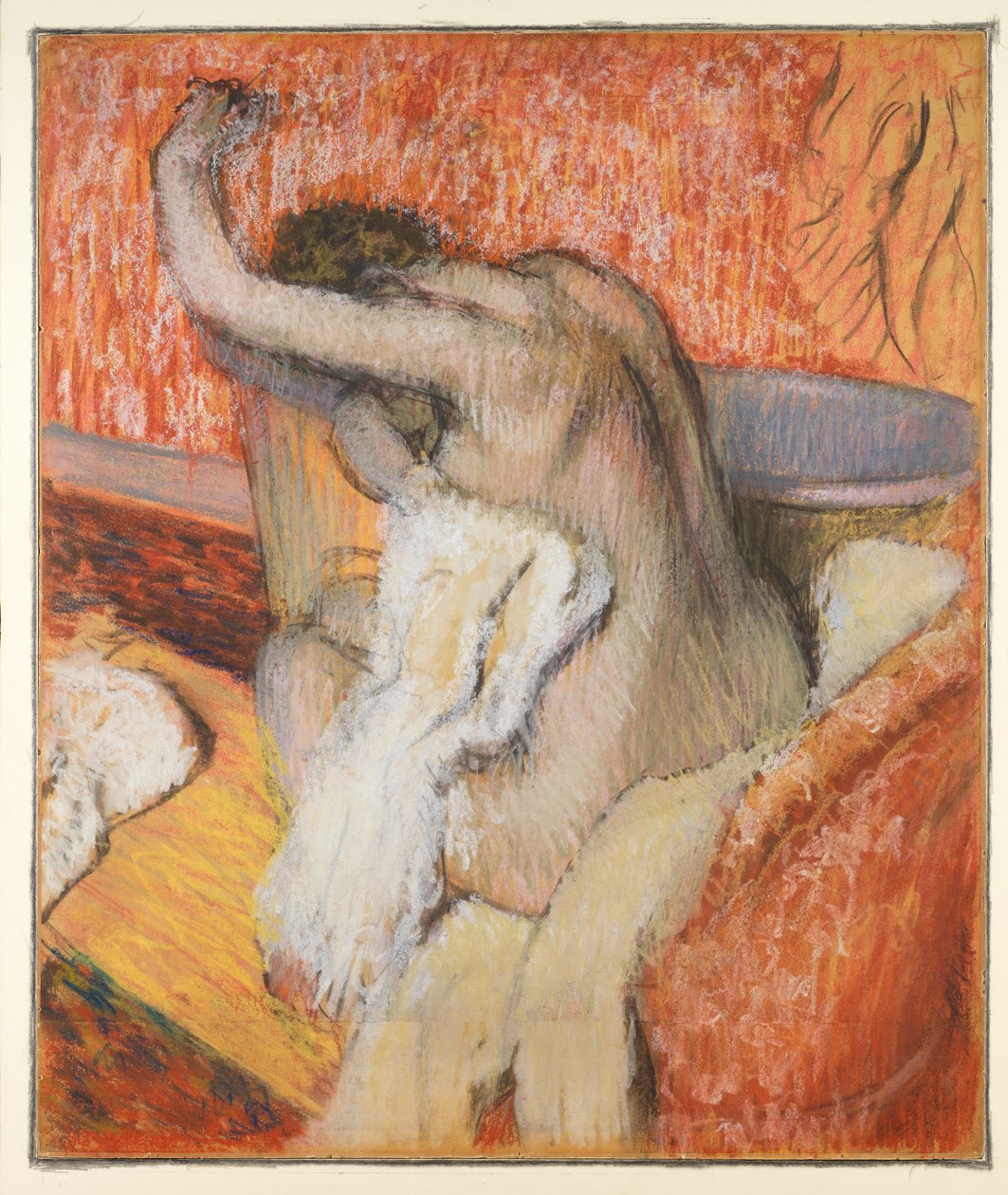 Fürdés után - magát szárító nő, 1895 körül alkotó: Edgar Degas