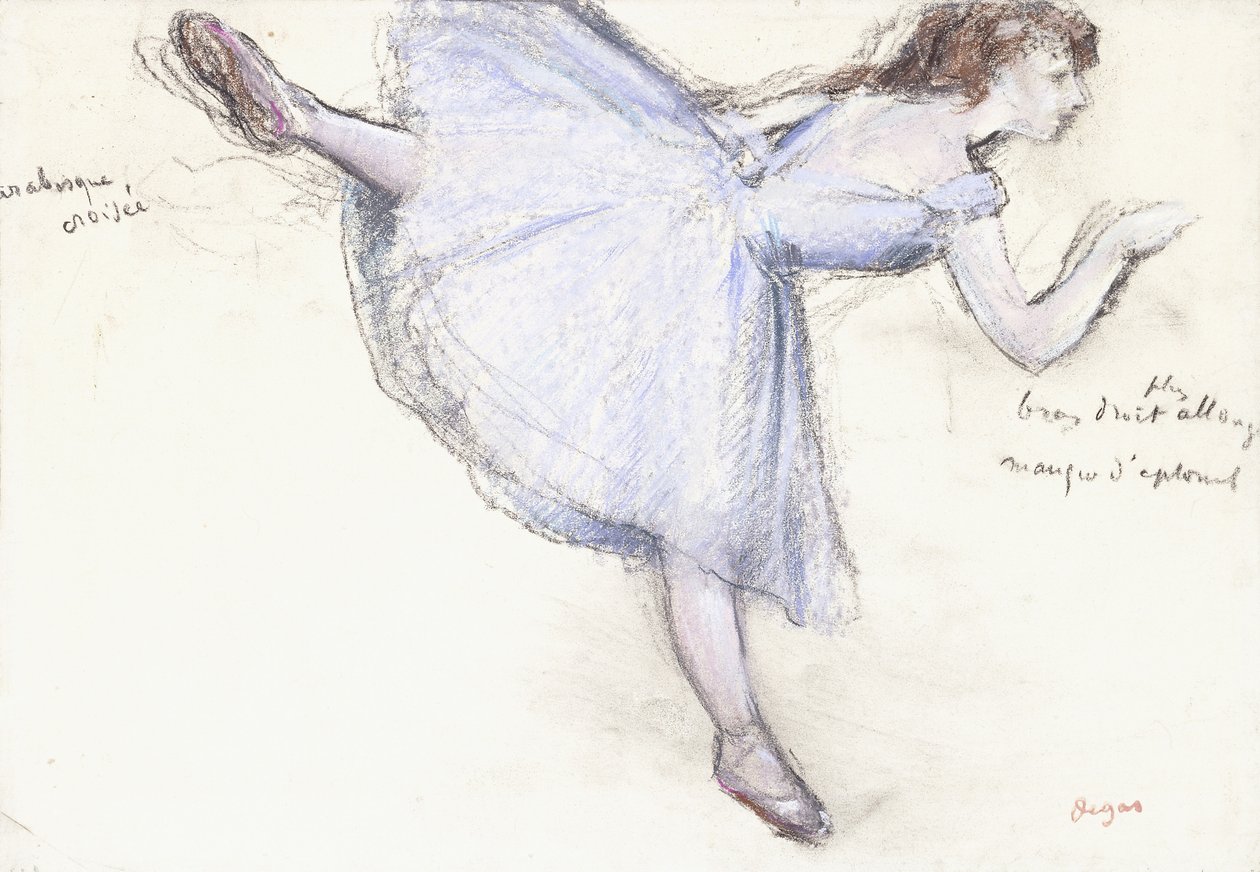 Arabesque táncos profilnézetben, 1885-90 alkotó: Edgar Degas