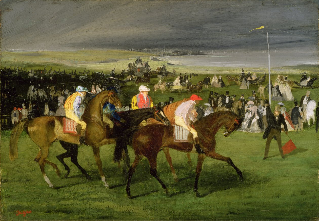 At the Races: The Start, 1860-62 körül alkotó: Edgar Degas