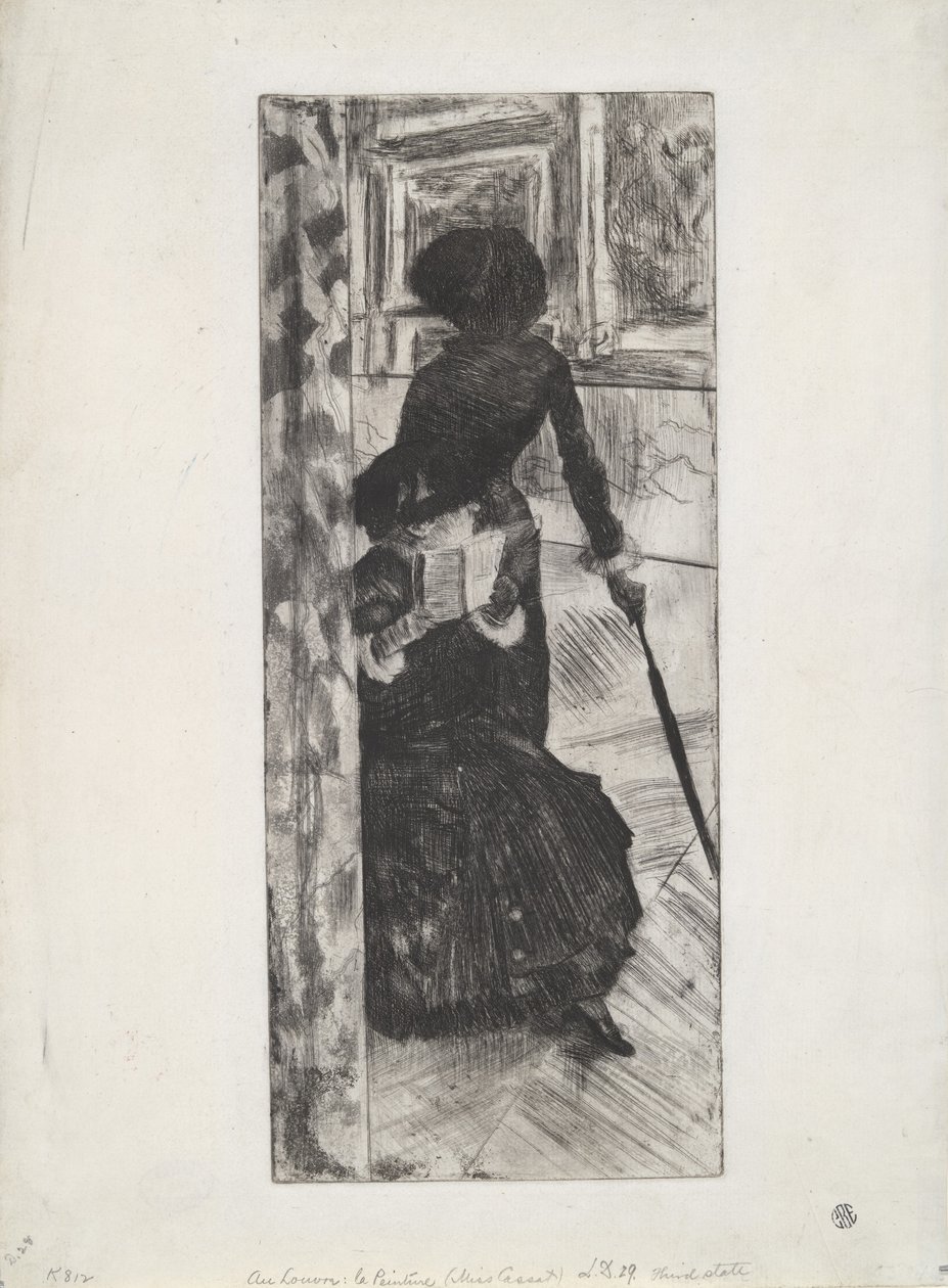A Louvre-ban: Festmény (Mary Cassatt), 1879-80 körül (rézkarc és akvatinta) alkotó: Edgar Degas