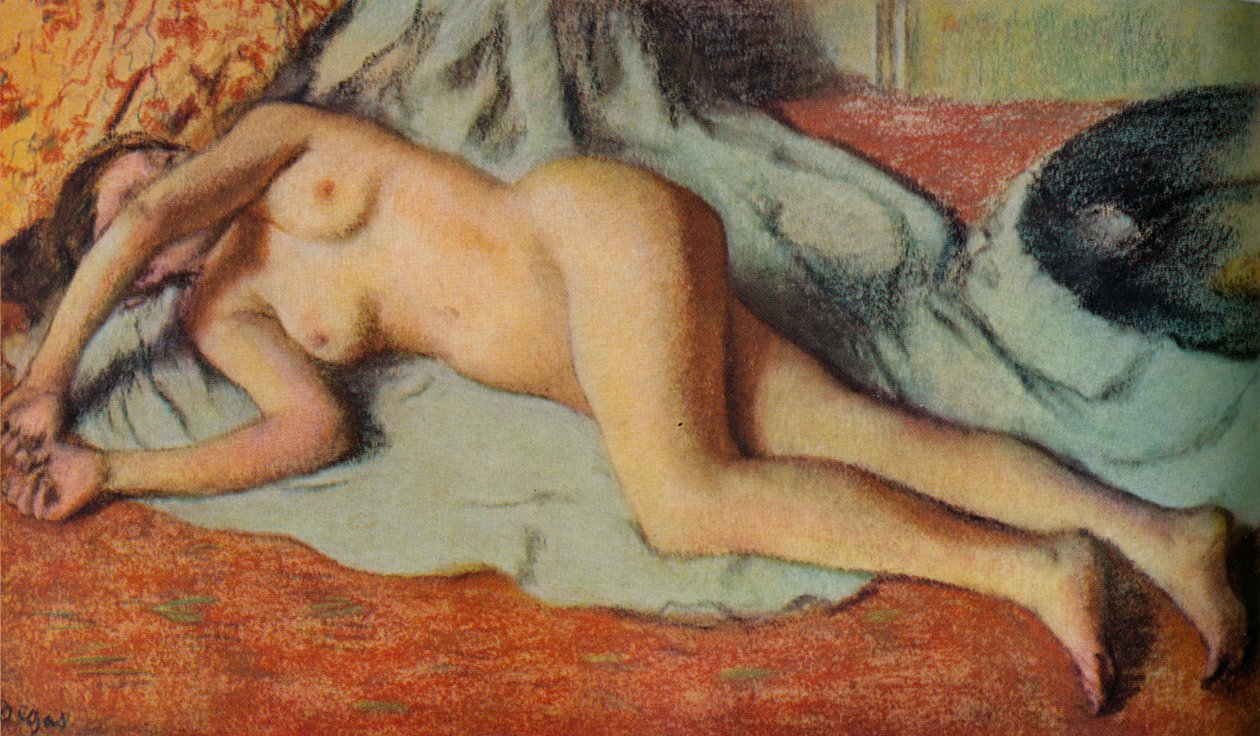 Fürdős a földön, c1885 alkotó: Edgar Degas