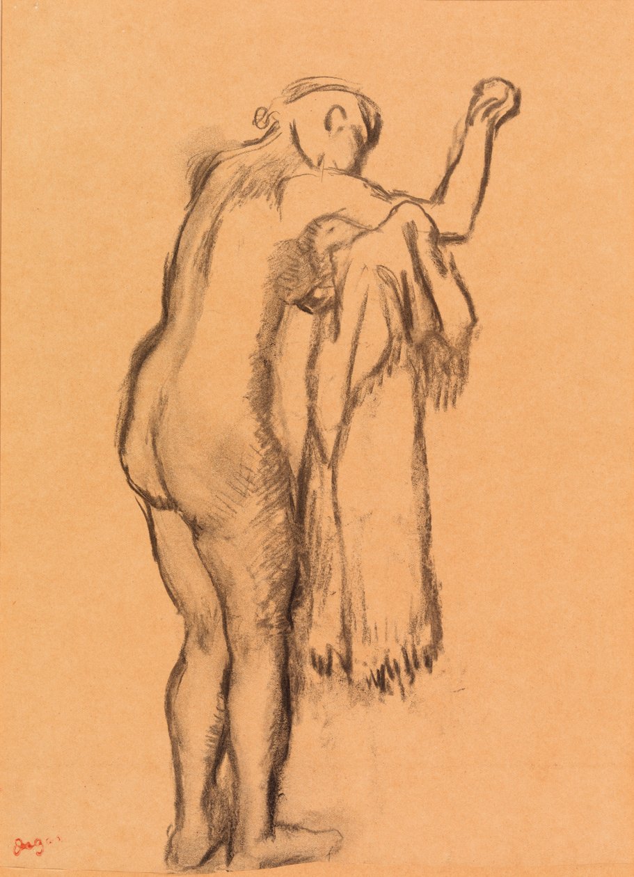 Fürdős szárítja magát alkotó: Edgar Degas