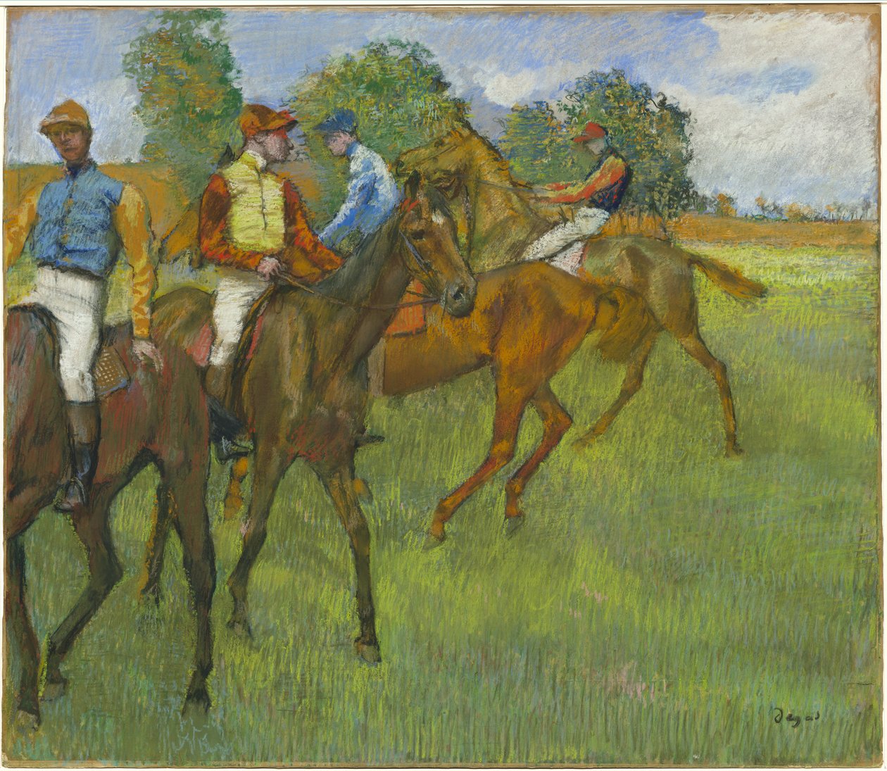 Verseny előtt, 1887-89 (pasztell papíron) alkotó: Edgar Degas