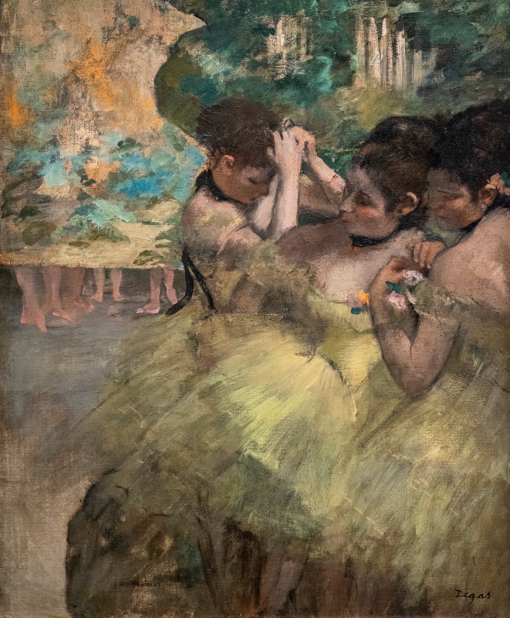 A színfalak mögött (más néven „Sárga táncosok”). 1874-1876. Olajfestmény. alkotó: Edgar Degas