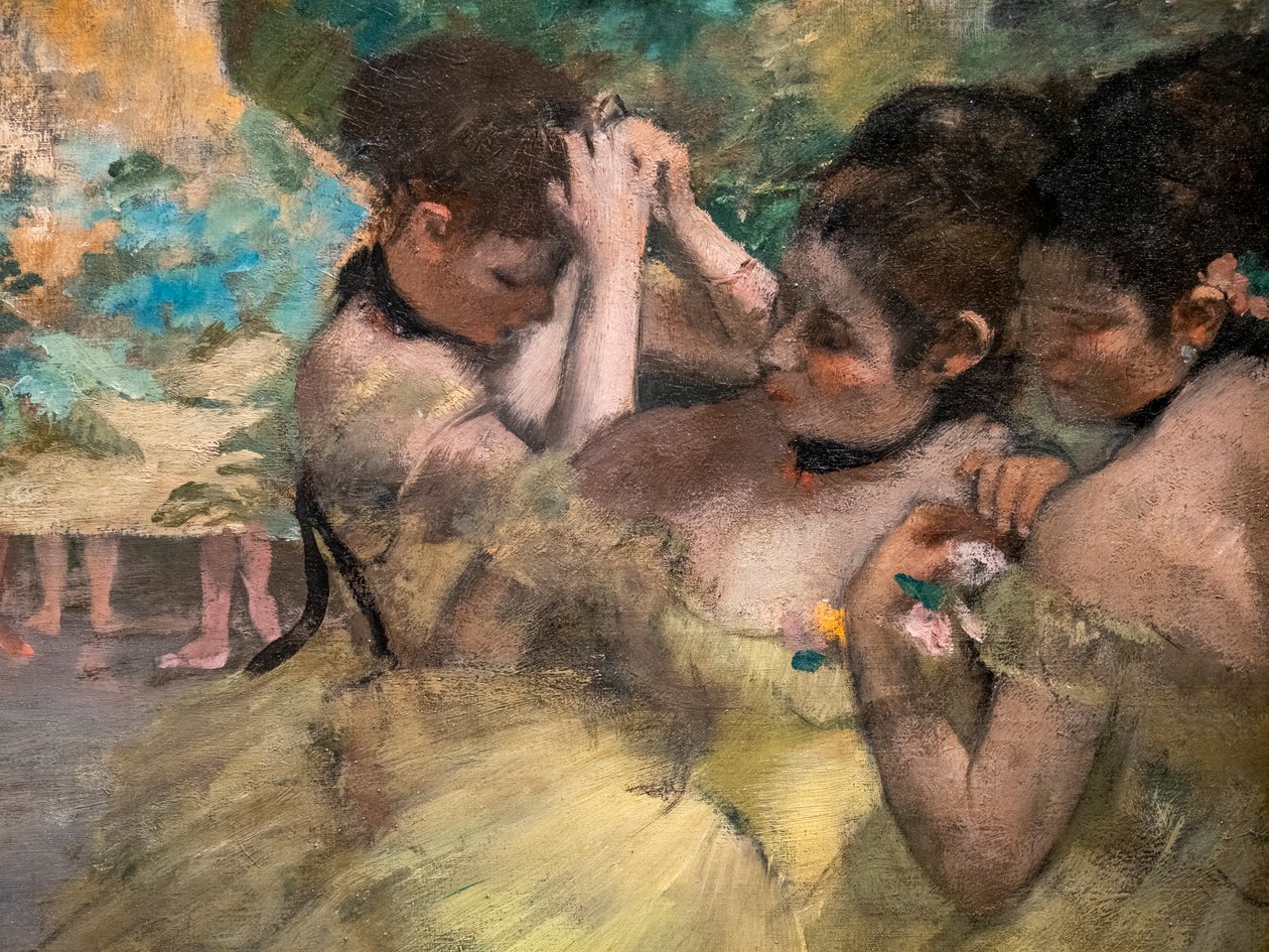 A színfalak mögött (részlet) (más néven „Sárga táncosok”). 1874-1876. Olajfestmény. alkotó: Edgar Degas