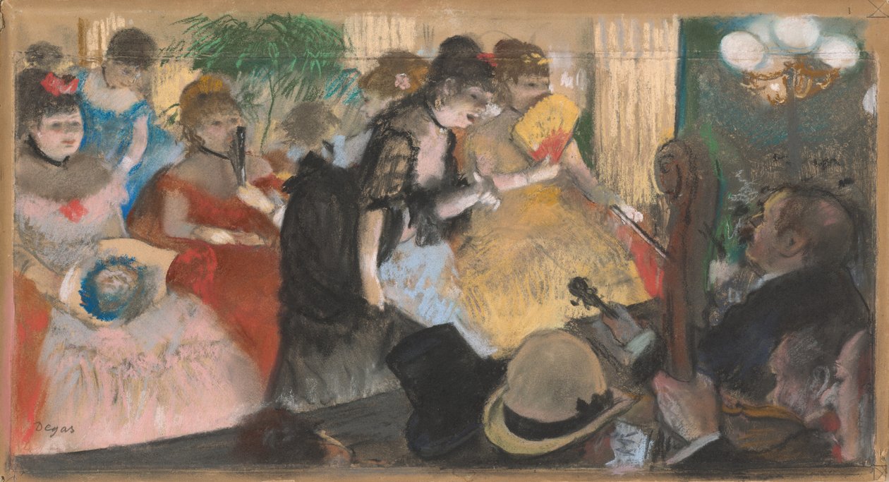 Cafe-Concert (kabaré), 1876-77 (pasztell monotípia felett, papíron és kartonon) alkotó: Edgar Degas