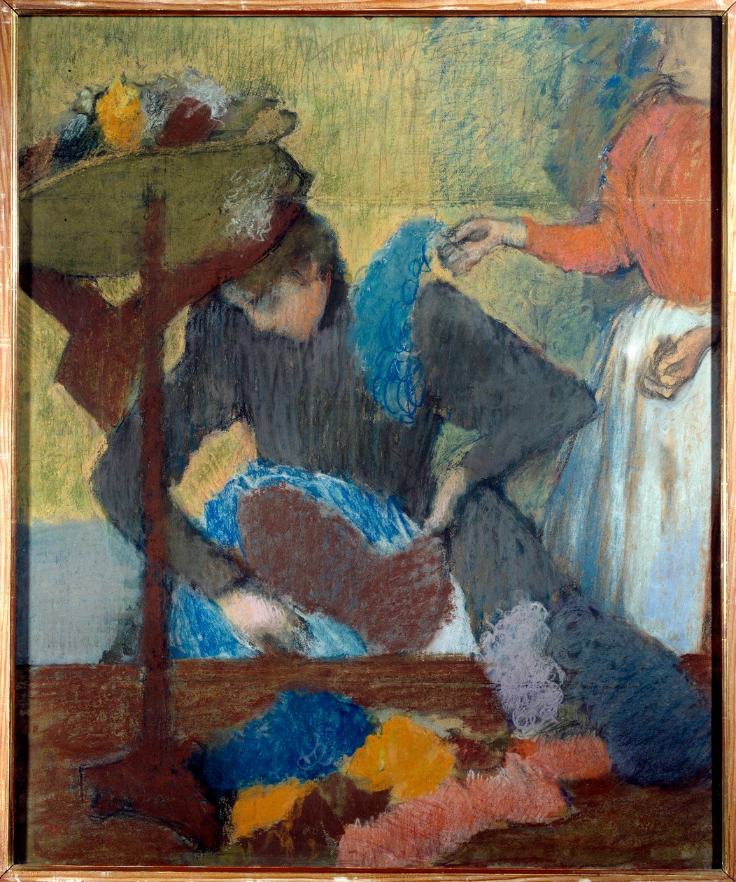 Chez la modist Pastel, Edgar Degas (1834-1917) 1898 V. 0,91x0,75 m Párizs, Orsay Múzeum alkotó: Edgar Degas