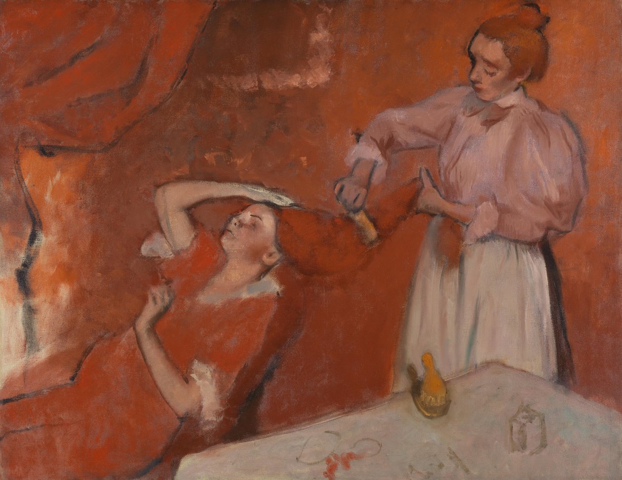 Hajfésülés (La Coiffure), 1896 körül (olaj, vászon) alkotó: Edgar Degas