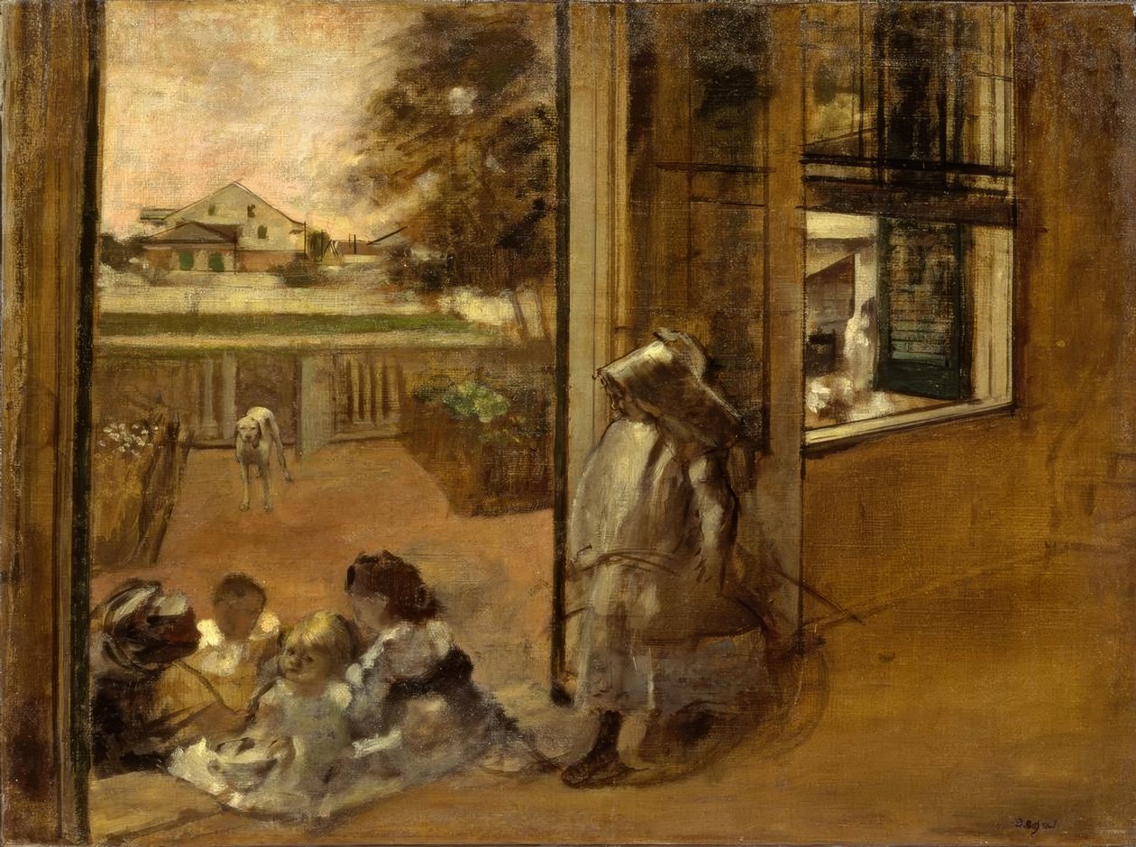 Egy ház udvara (New Orleans) alkotó: Edgar Degas