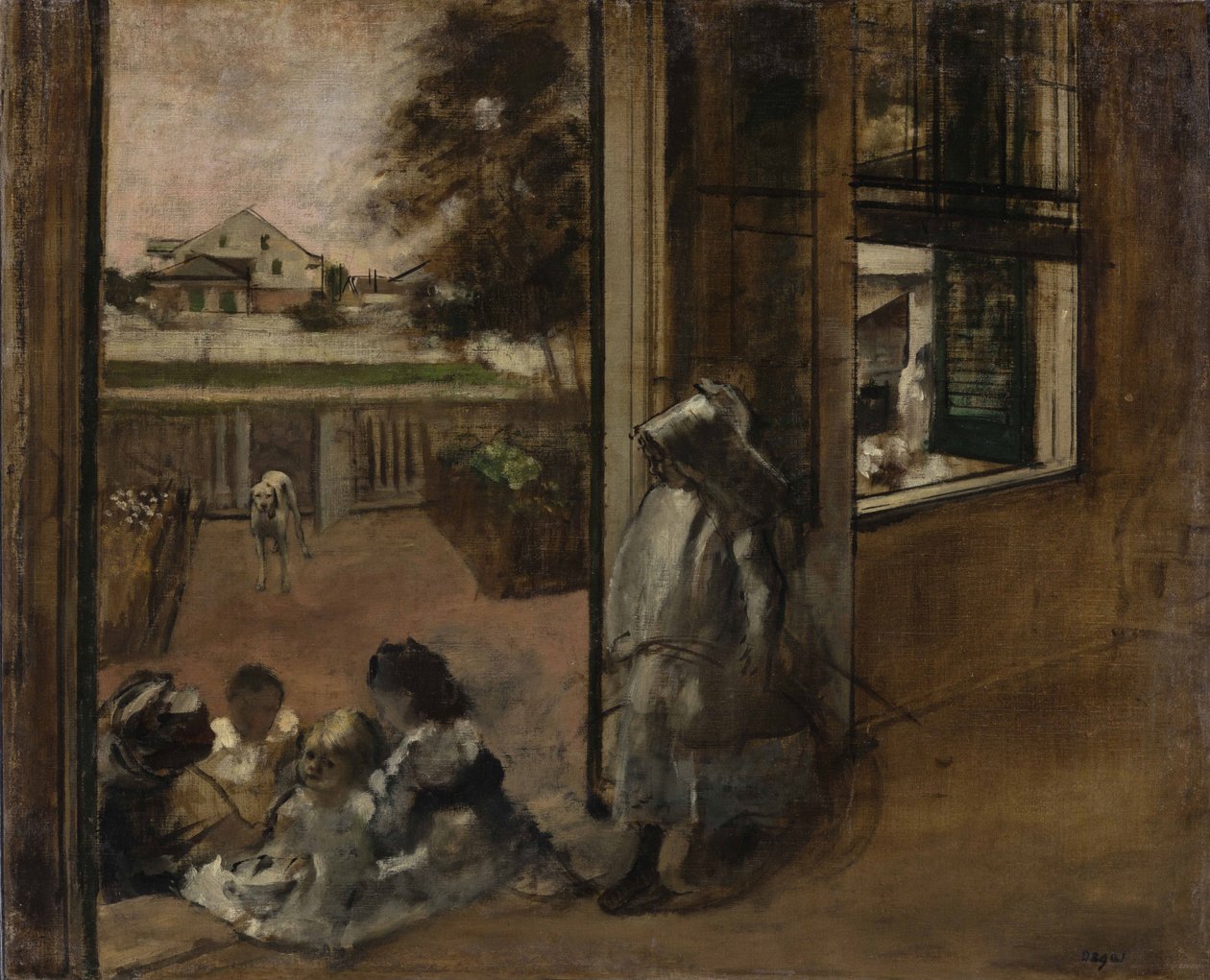 Egy ház udvara New Orleansban, 1872-1873. alkotó: Edgar Degas