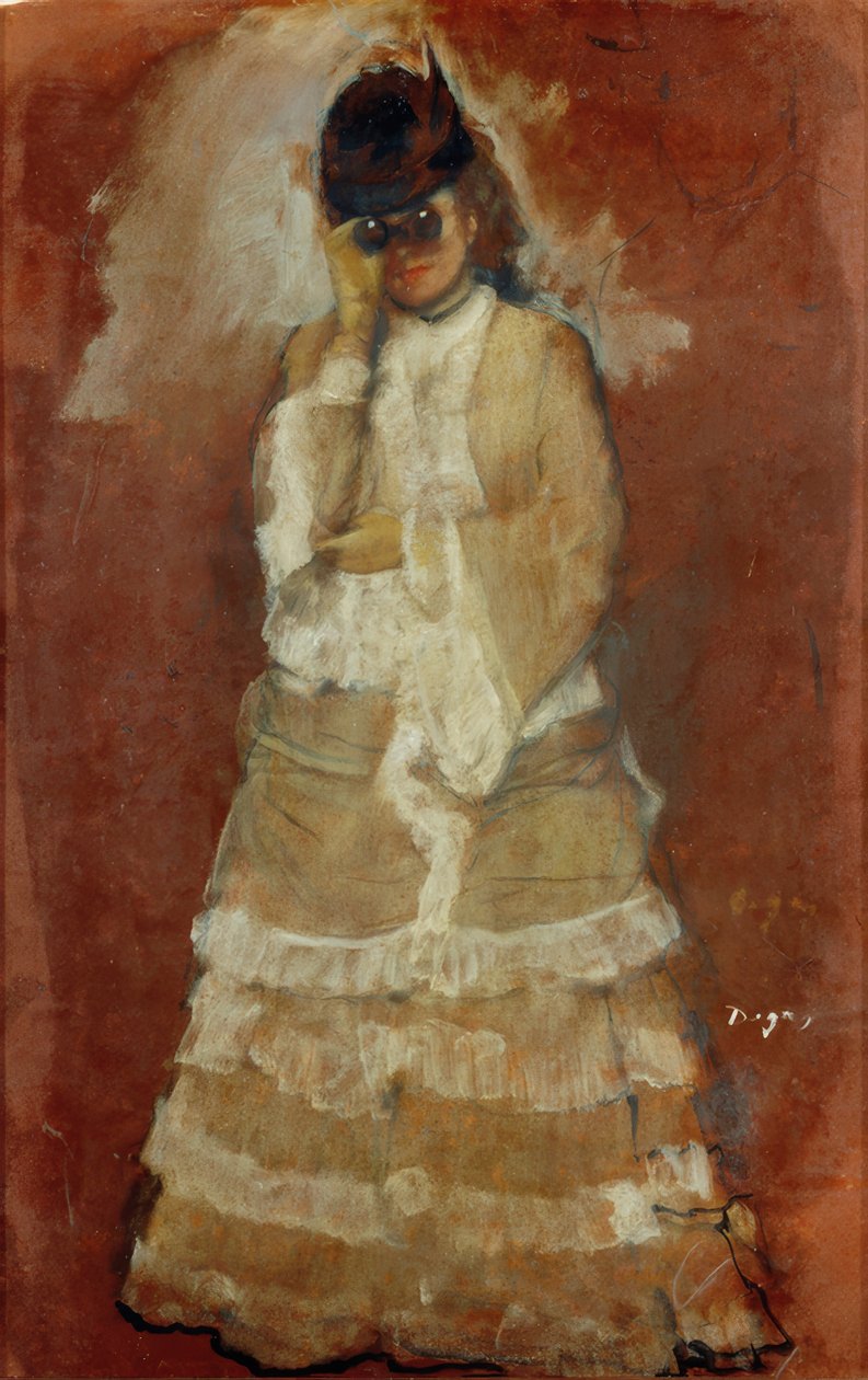 Hölgy távcsővel alkotó: Edgar Degas