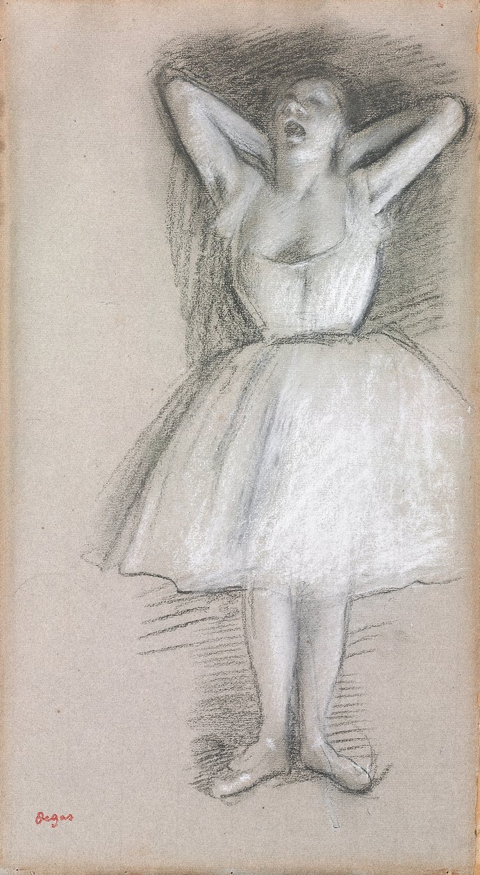 Táncosnő, Fej mögé emelt karok; Táncosnő felemelt karral és a feje mögé hozva, alkotó: Edgar Degas