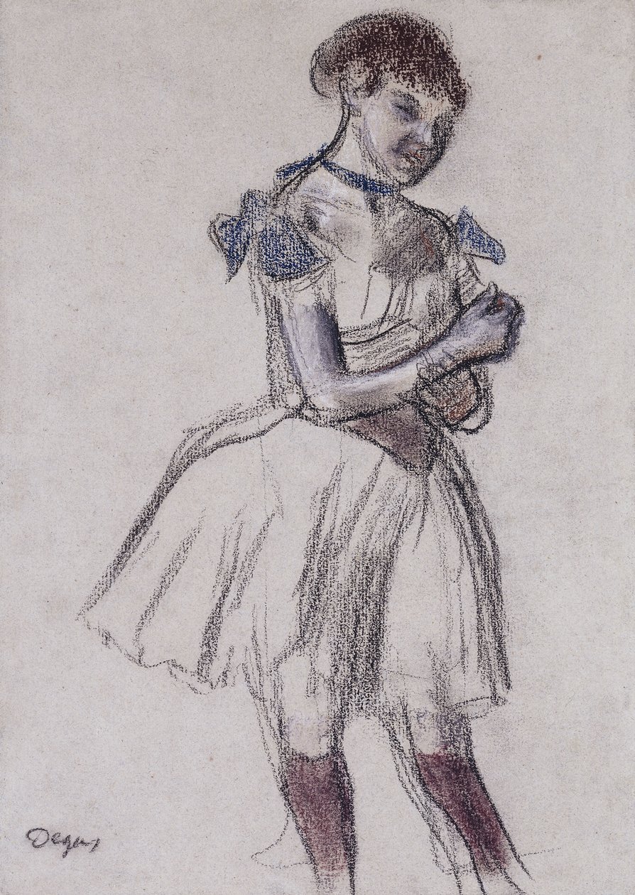 táncolni; Táncosnő, 1880 körül alkotó: Edgar Degas