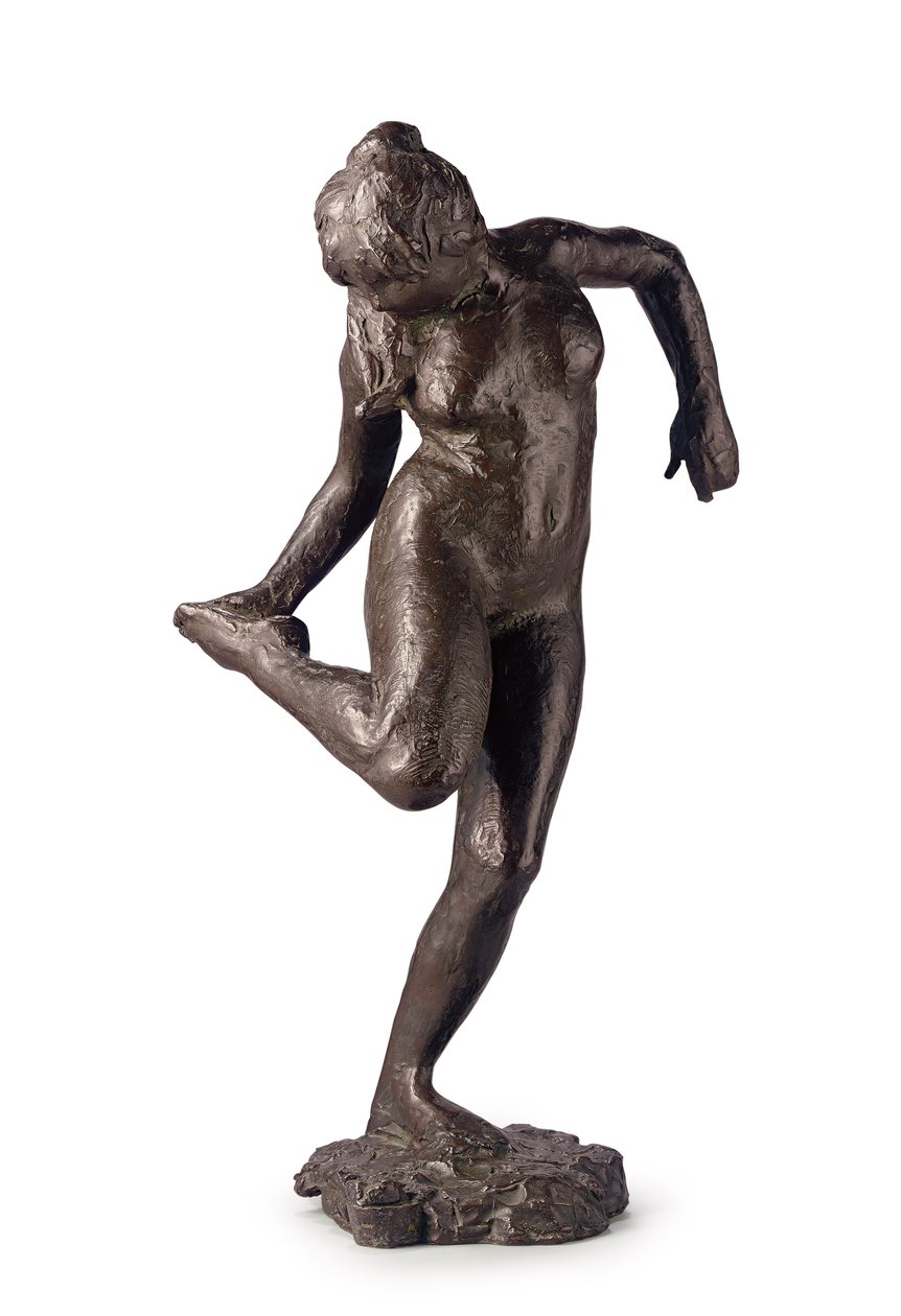 Táncos nézi a jobb lábfejét; Táncosnő jobb lábának talpát nézi, 1895 körül alkotó: Edgar Degas