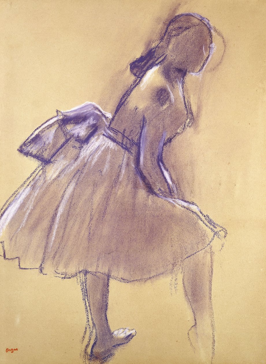 Táncos állva, profilban; Álló táncos, profilban, 1880 körül alkotó: Edgar Degas