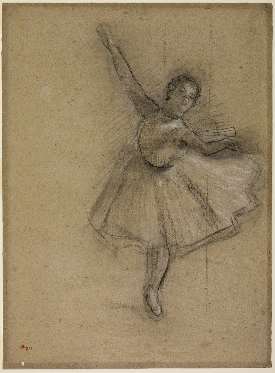 Táncos Turning, 1876 körül (szén és kréta papíron) alkotó: Edgar Degas