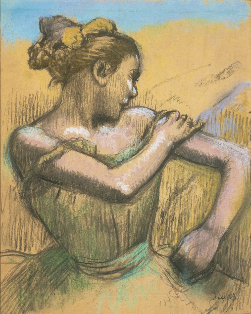 Táncosnő, 1895-99 körül (pasztell és szén, papír) alkotó: Edgar Degas