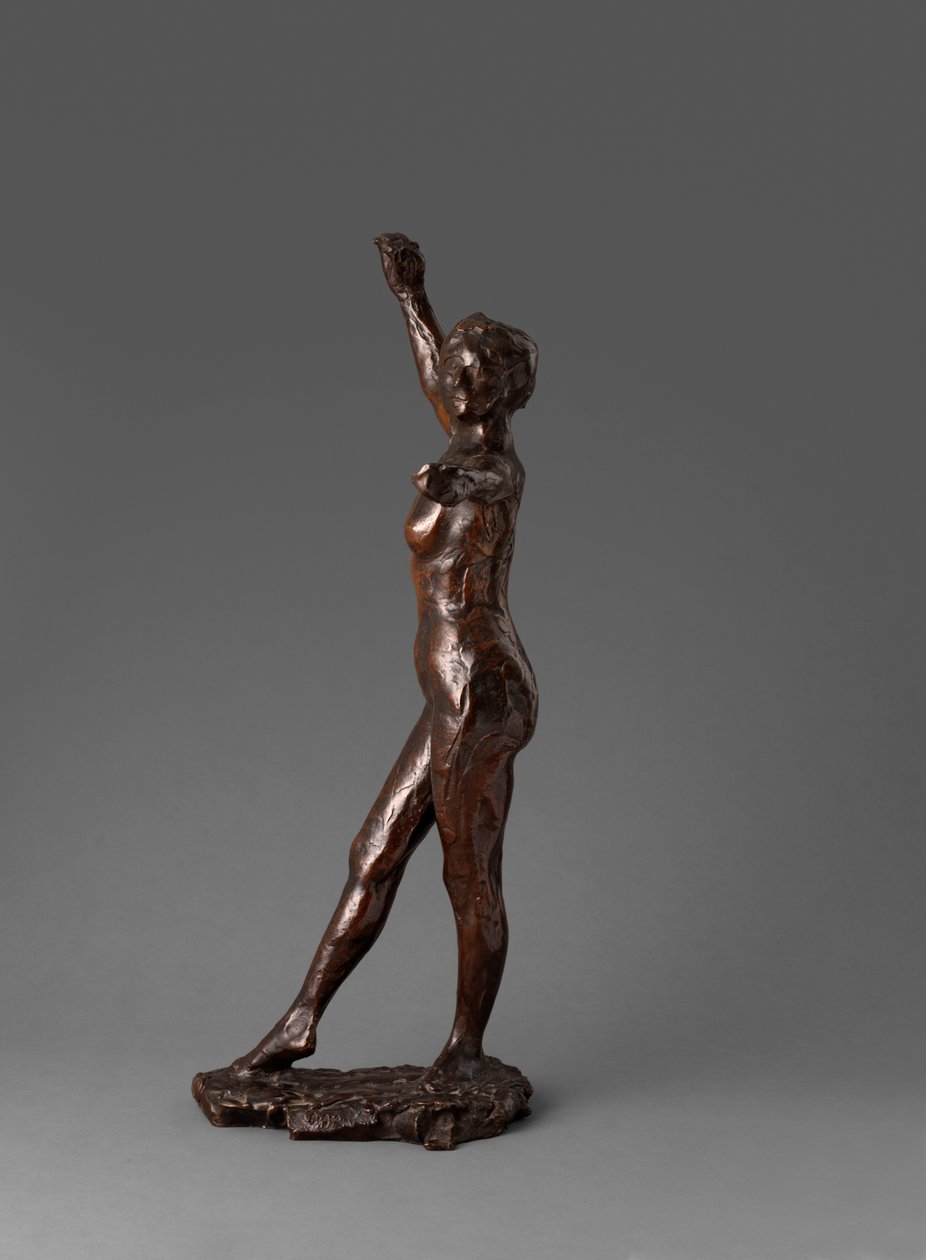 Táncos táncra kész, jobb láb előre, Felkészülés a táncra, jobb láb előre, 1895-1900 alkotó: Edgar Degas