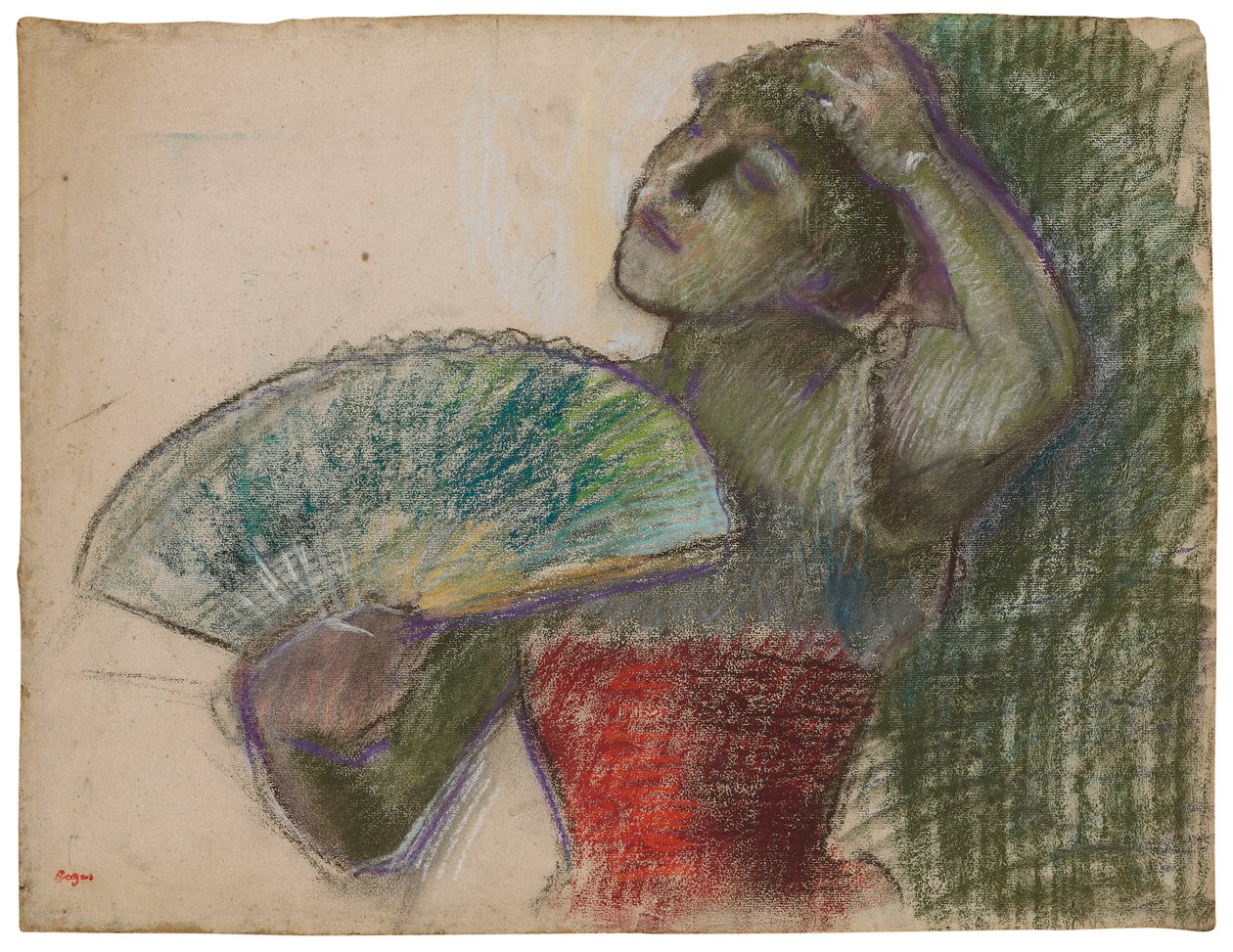 Táncos rajongóval; Danseuse a l"eventail, 1894 körül alkotó: Edgar Degas