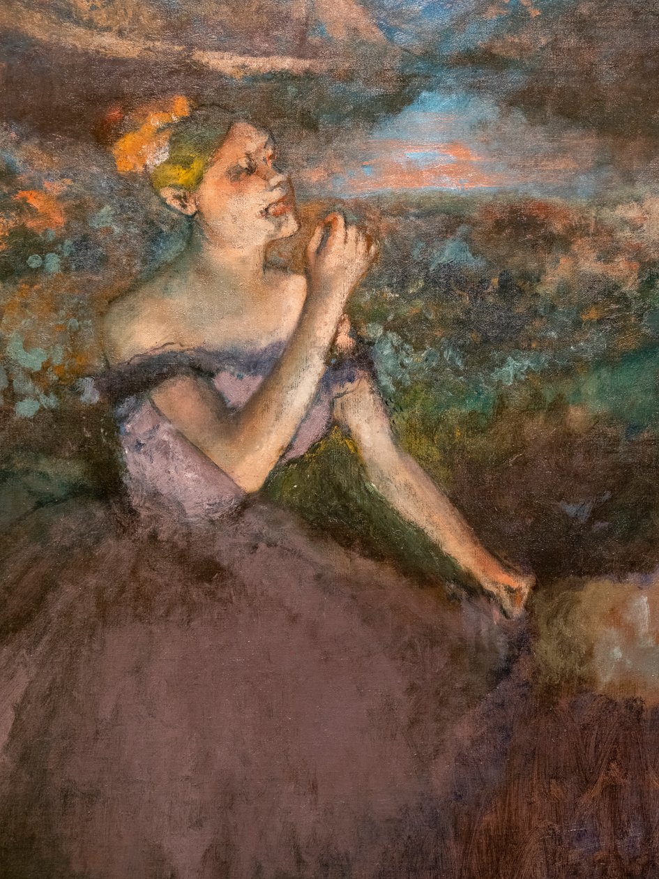 Táncos csokrokkal (részlet). 1895-1900 körül. Olajfestmény. alkotó: Edgar Degas
