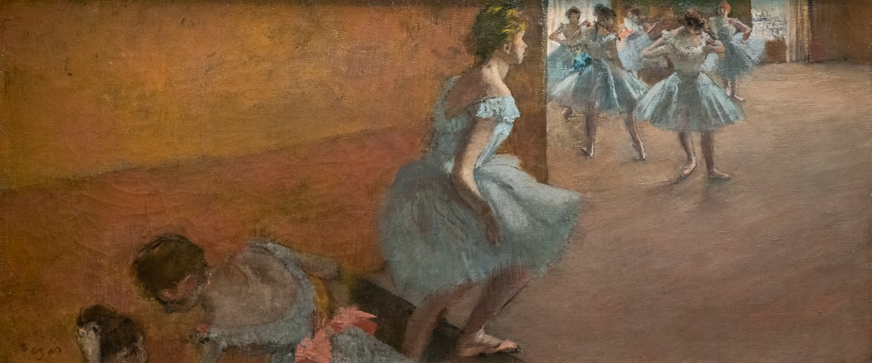 Táncosok lépcsőn mászva. 1886 és 1888 között. Olaj, vászon. alkotó: Edgar Degas
