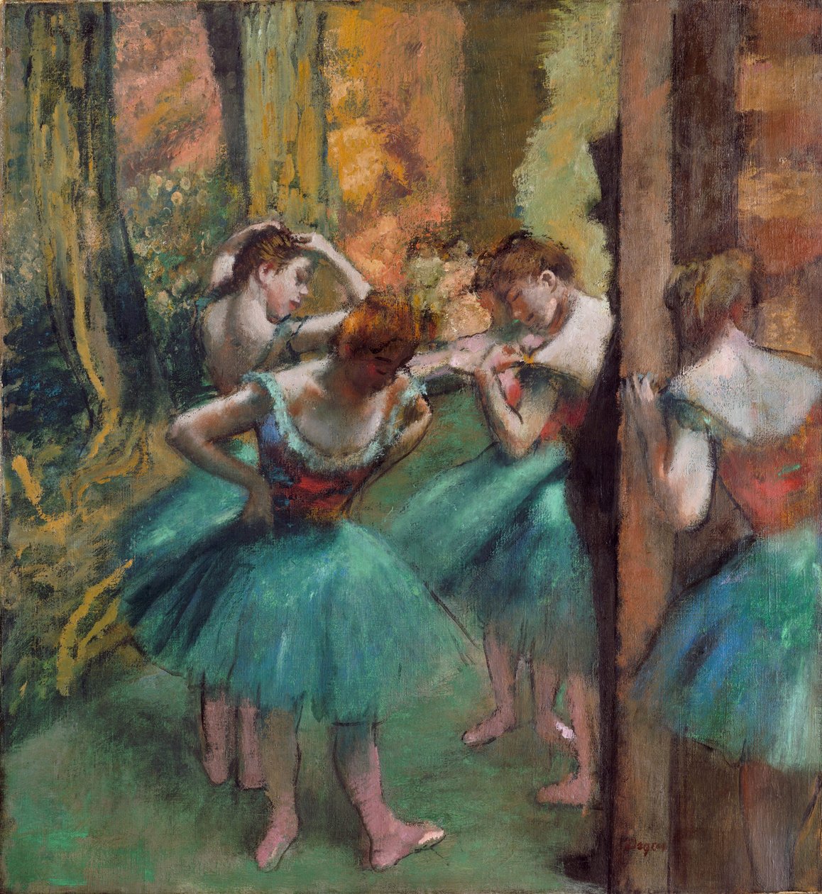 Táncosok rózsaszínben és zöldben (Dancers, Pink and Green) (olaj, vászon) alkotó: Edgar Degas