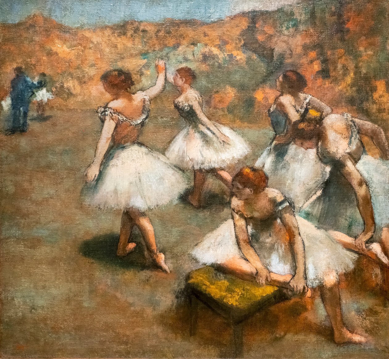 Táncosok a színpadon. 1889-1894 körül. Olajfestmény. alkotó: Edgar Degas