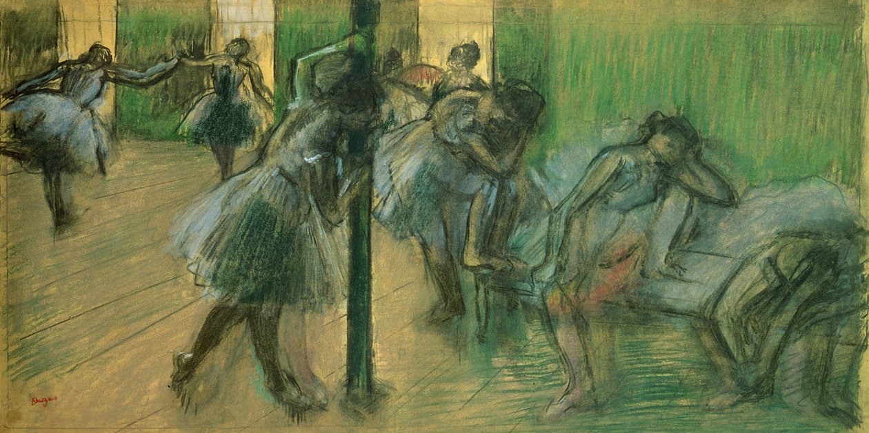 Táncosok próbálnak (pasztell) alkotó: Edgar Degas
