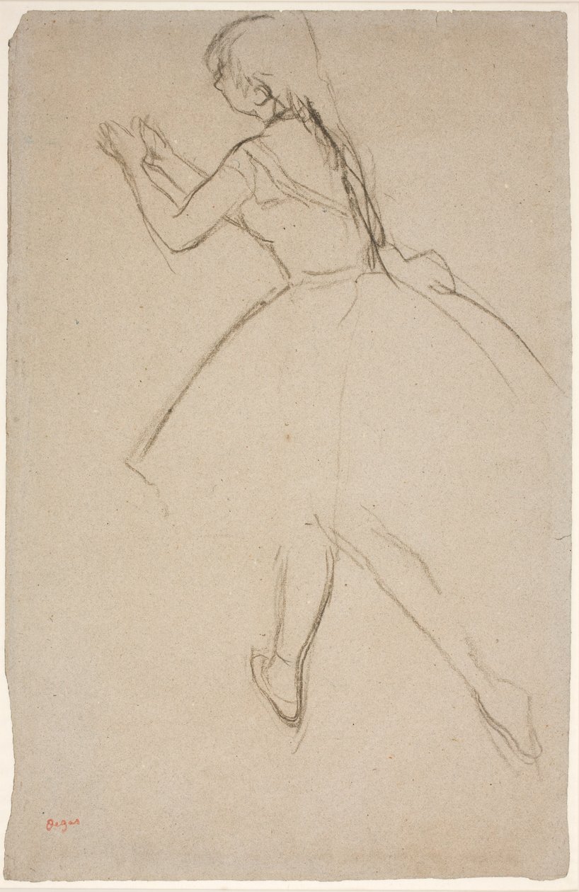 Sétáló helyzetben táncol, kinyújtott karral alkotó: Edgar Degas