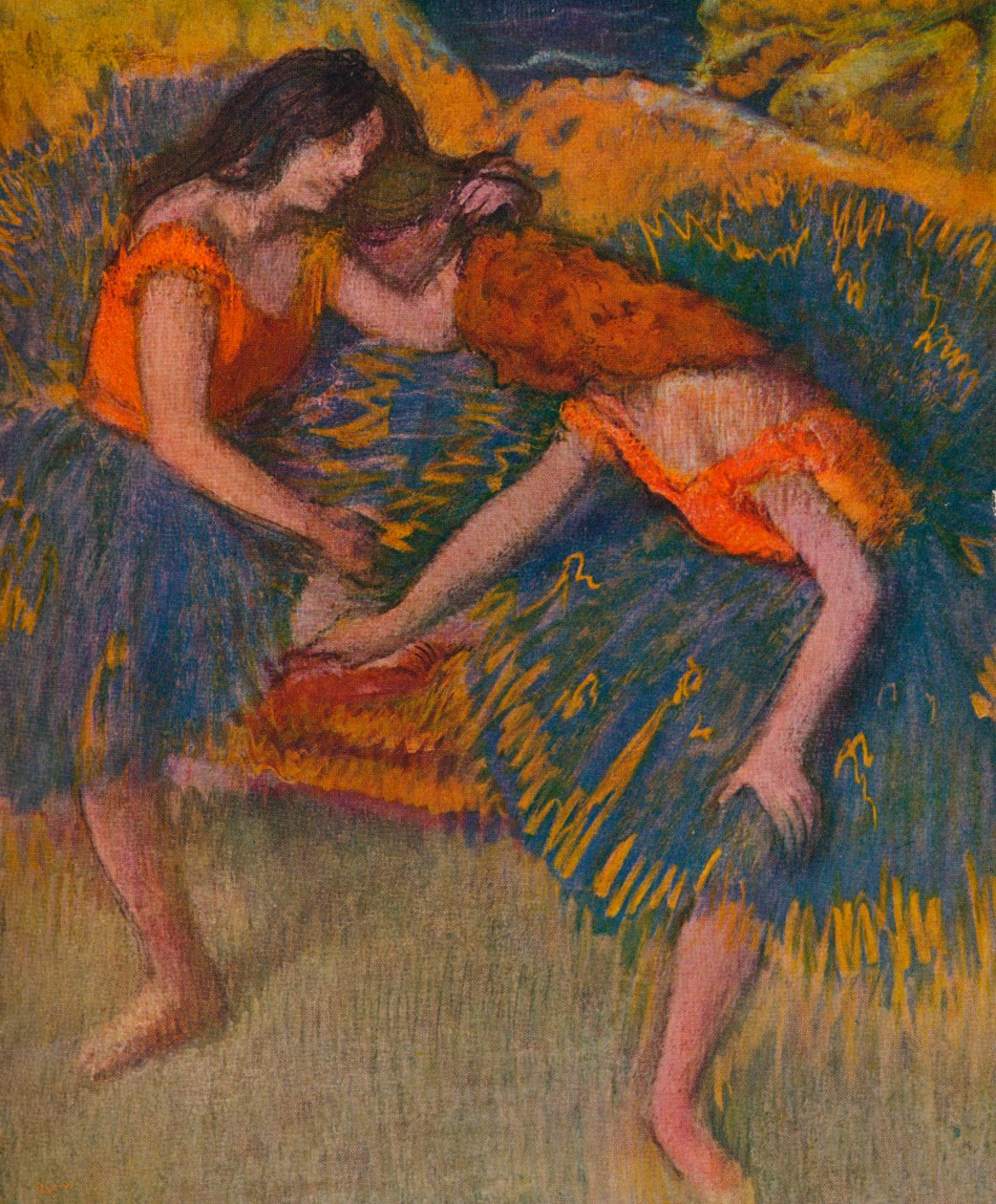 Két táncos sárga testben, c1902 alkotó: Edgar Degas