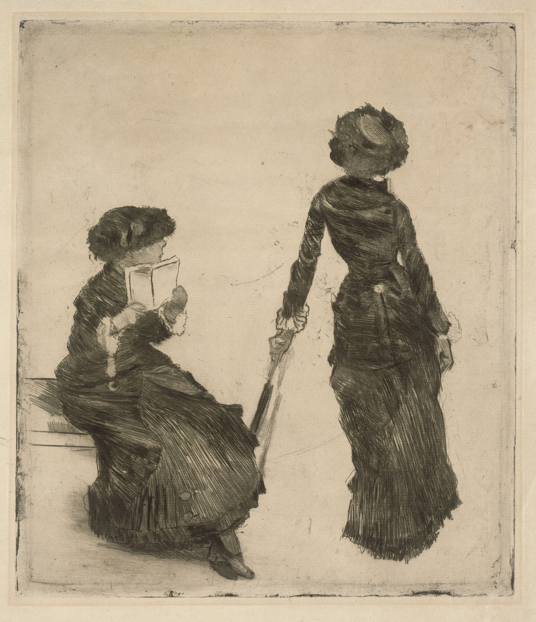 Mary Cassatt festőnő a Louvre antik gyűjteményében alkotó: Edgar Degas