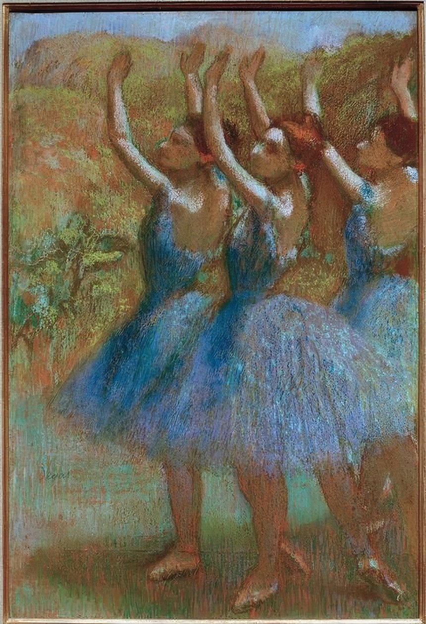 Három táncos kékben alkotó: Edgar Degas