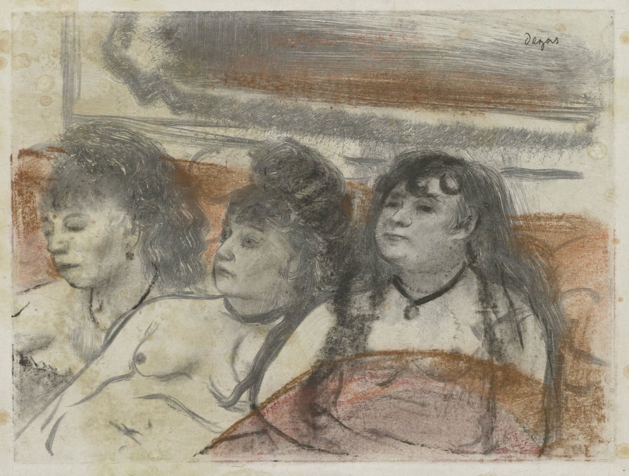 Három nő egy bordélyházban Trois asszokat tölt alkotó: Edgar Degas