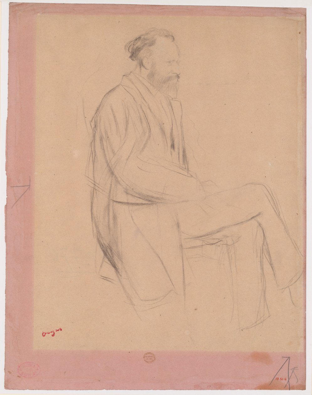 Édouard Manet, Ülő alak, jobb oldali profilból alkotó: Edgar Degas