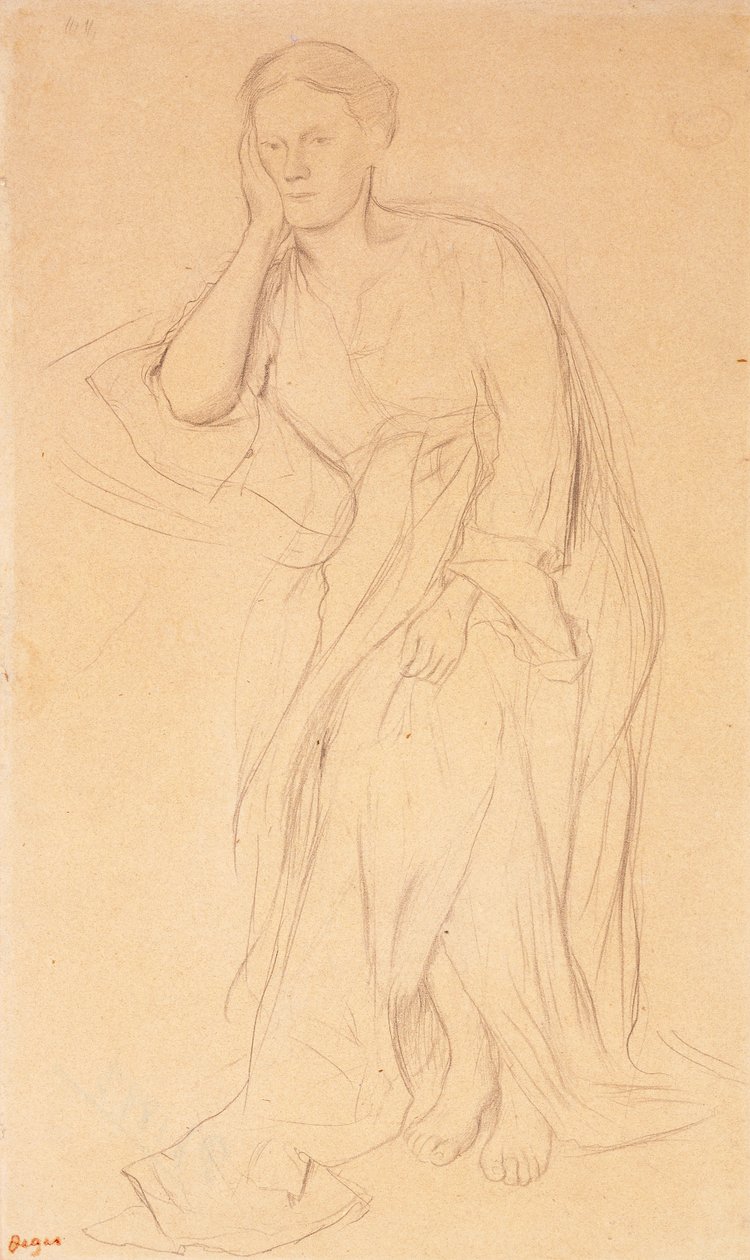 Eugenie Fiocre, tanulmány Mlle Fiocre számára a The Source balettben, 1867 körül alkotó: Edgar Degas