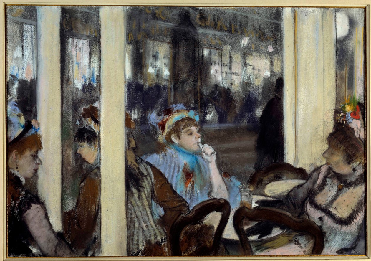 Nők egy kávézó teraszán Edgar Degas (1834-1917) pasztell festménye 1877 V. 0,54x0,71 m Párizs, Musée d