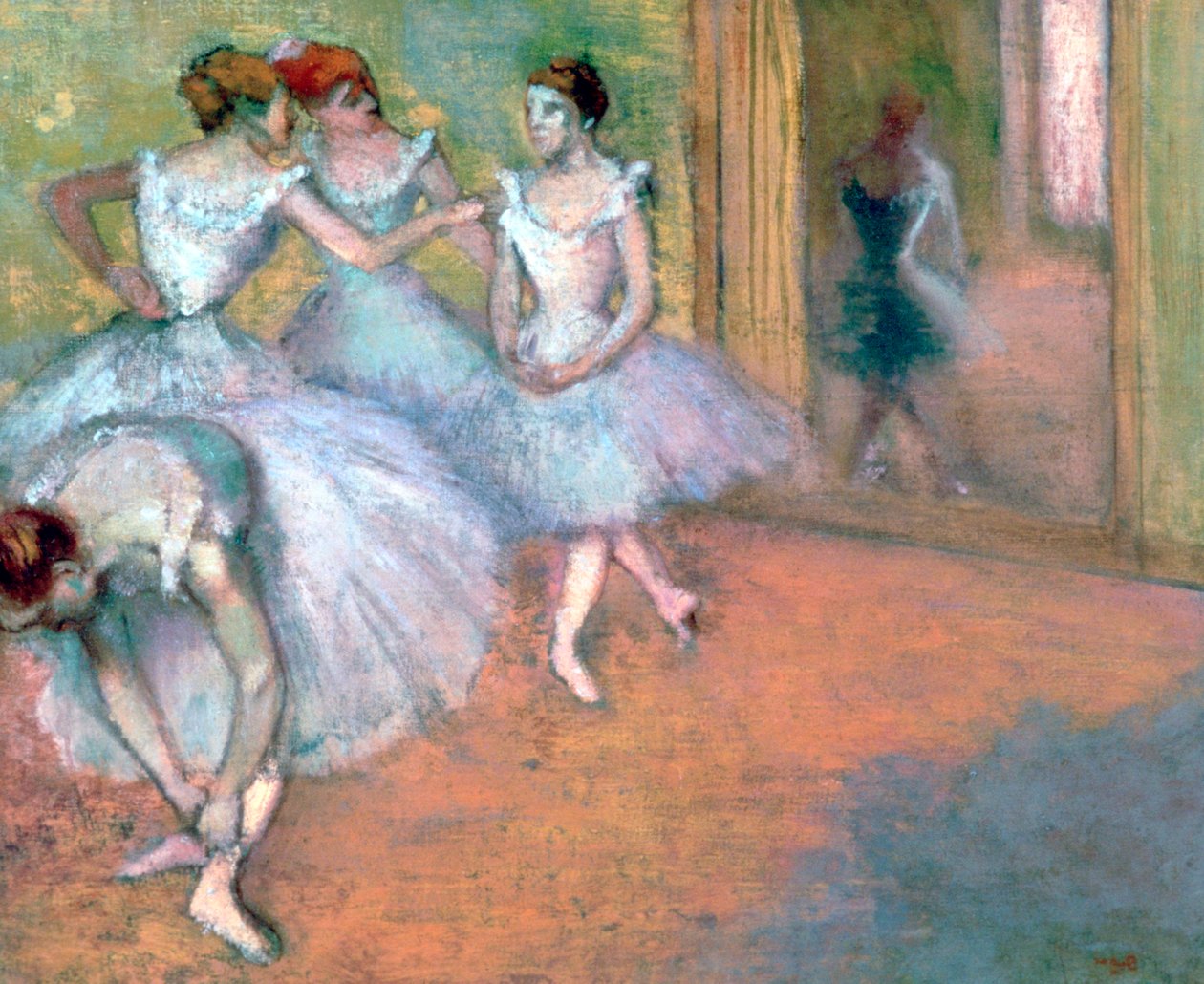 Négy táncos az előcsarnokban, 19. század vége – 20. század eleje alkotó: Edgar Degas