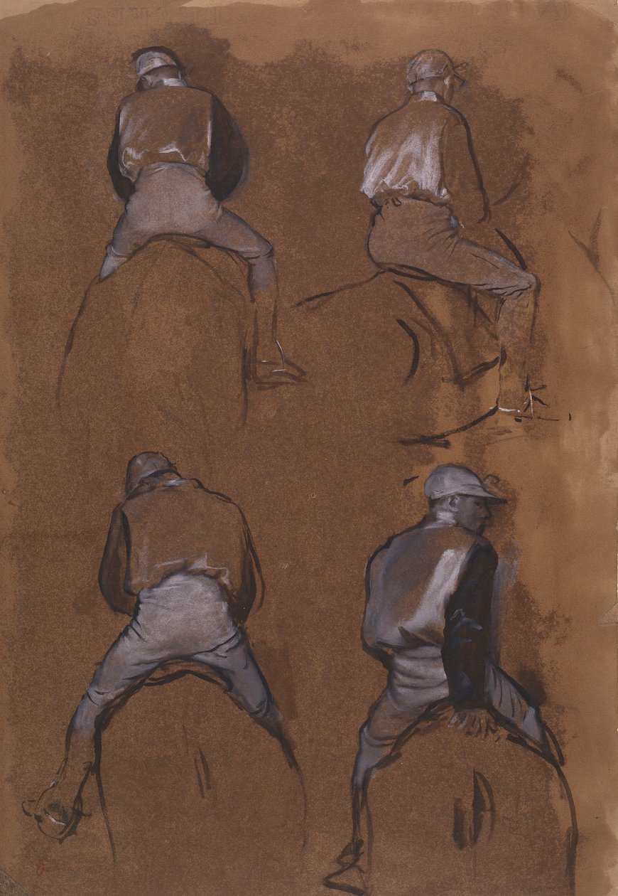 Egy jockey négy tanulmánya alkotó: Edgar Degas