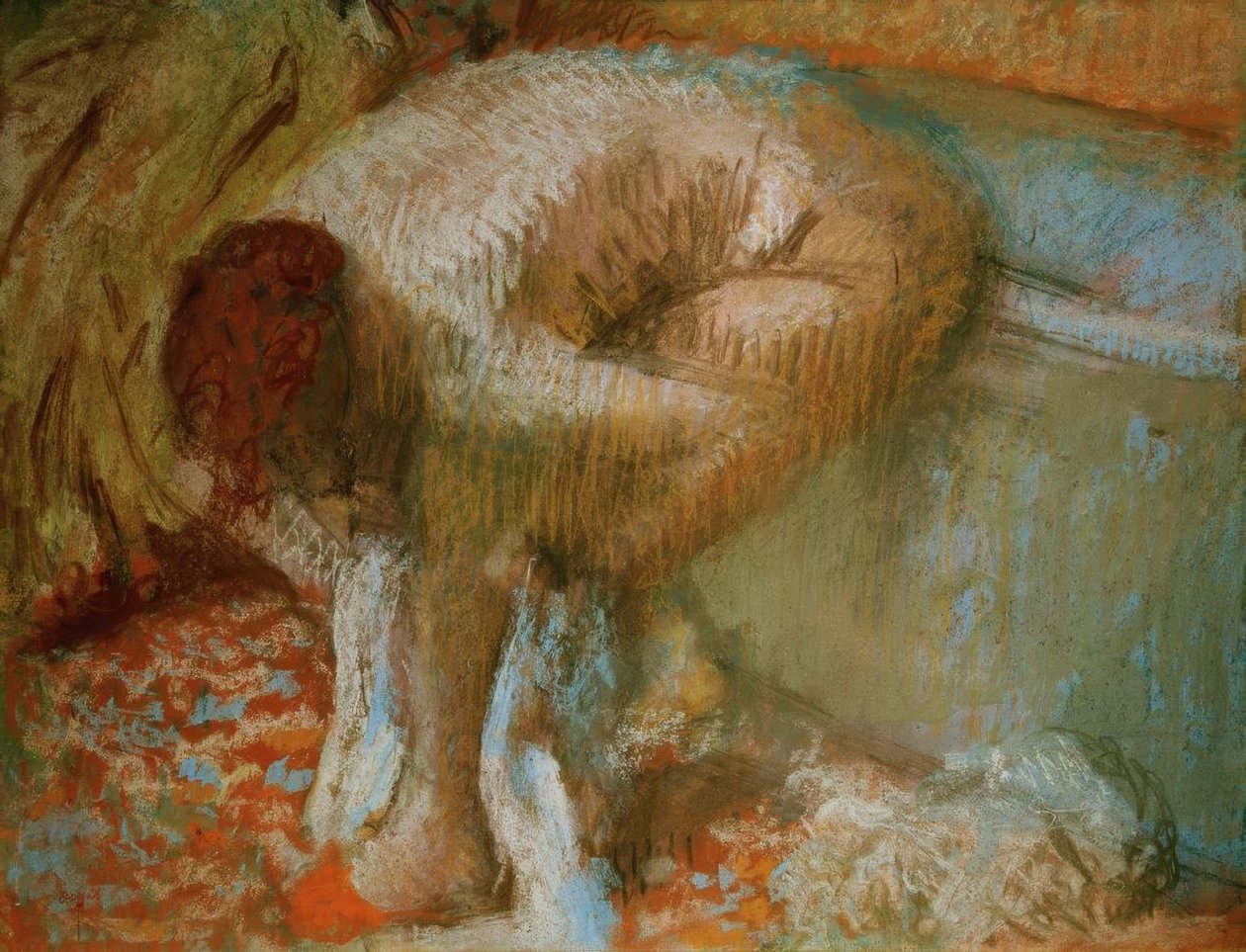 Nő szárítás a lábát fürdő után alkotó: Edgar Degas
